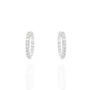 Double Look Diamond Hoops