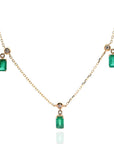 Emerald Drop Necklace with Diamonds