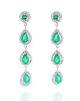 4 Drop Emerald Earring