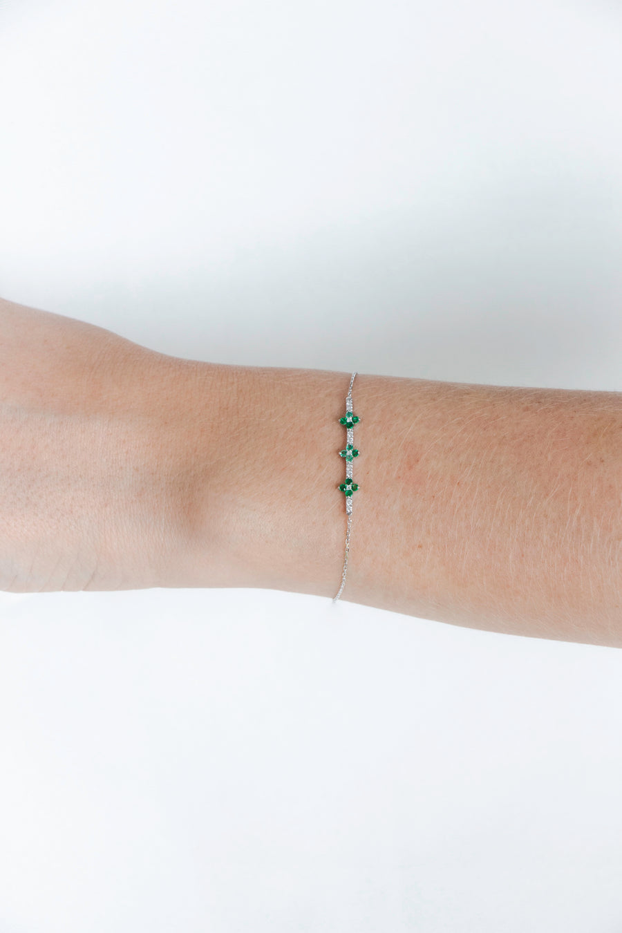 Emerald Flower Bracelet