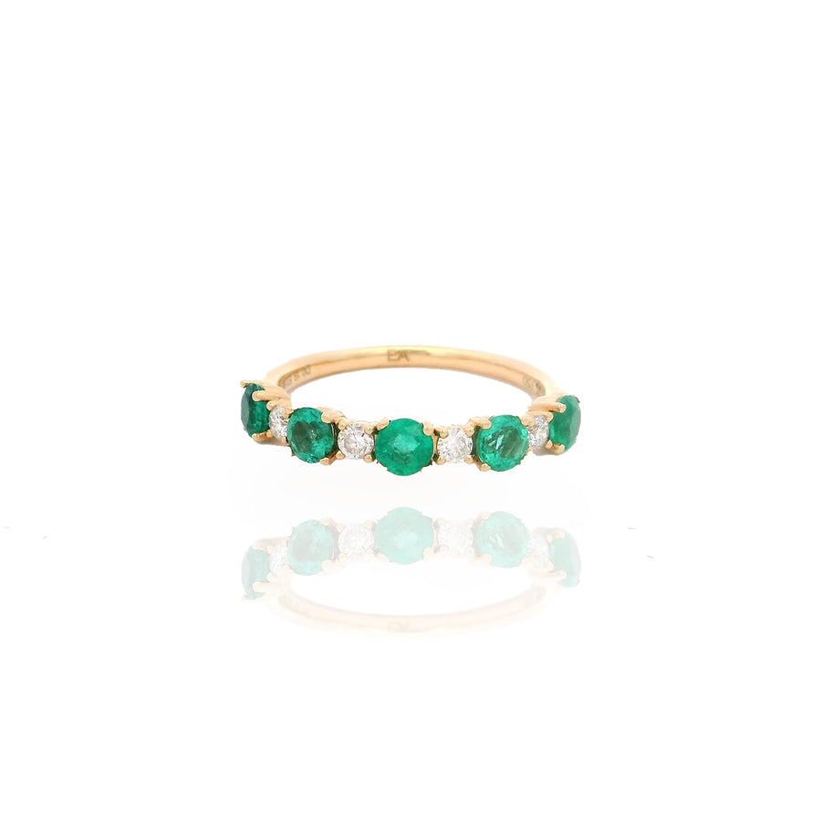 Emerald and Smaller Diamond Ring