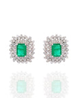 Emerald Doble Halo Earrings