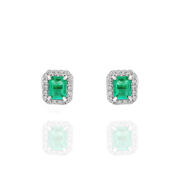 Emerald Rectangular Earrings