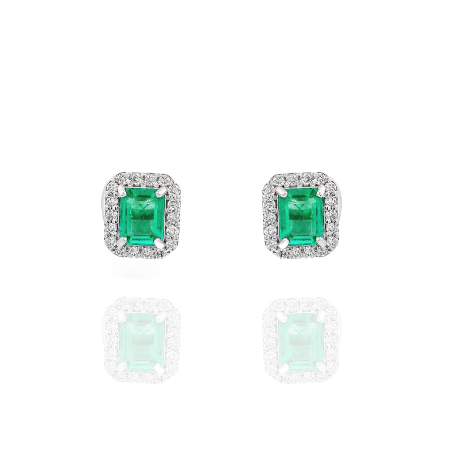 Emerald Rectangular Earrings