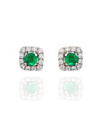 Mini Emerald and Diamond Earrings