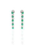 Emerald Diamond Long Earrings