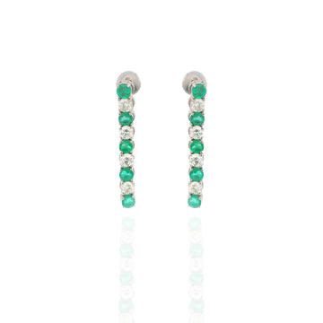 Emerald Diamond Long Earrings