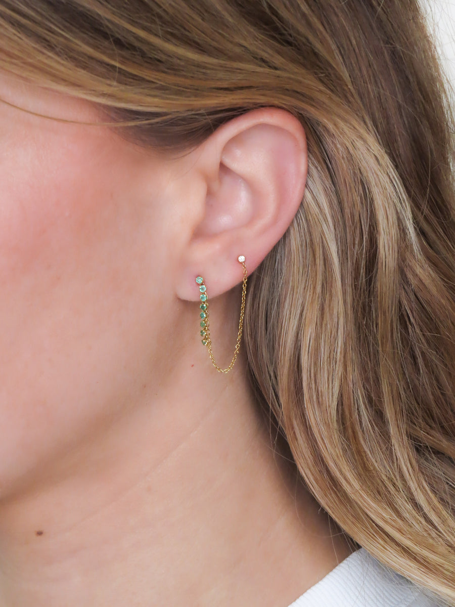 Lola - Emerald and Diamond Piercing