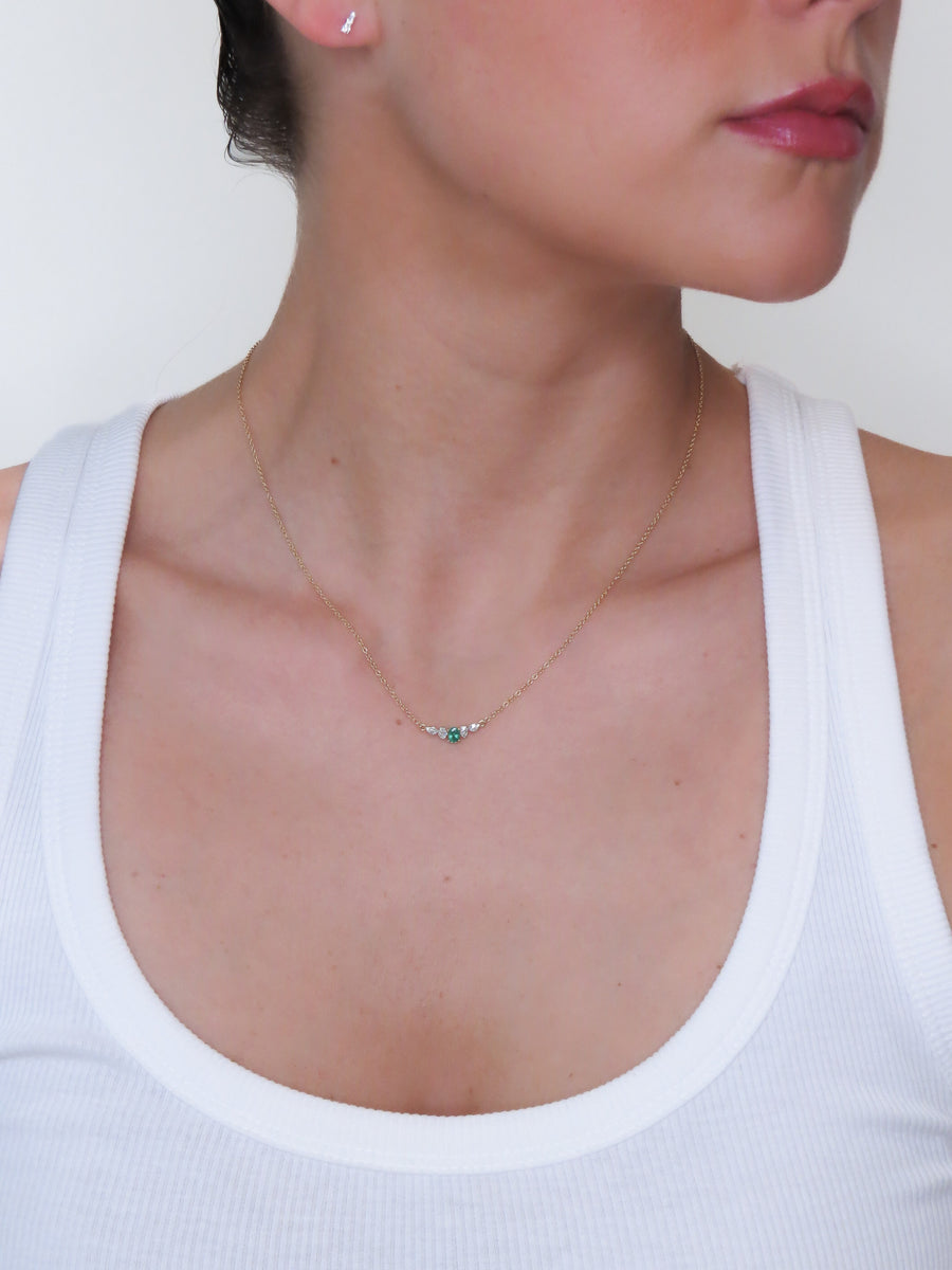 Bianca -Smile Diamond Oval Emerald