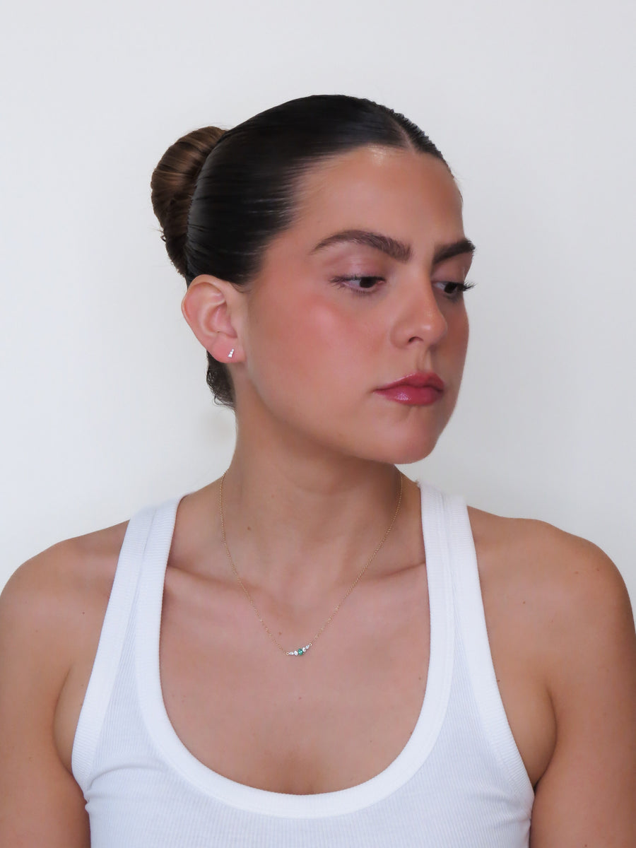 Gina - 3 Diamond Bar Piercing