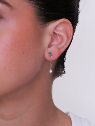 Lua - Emerald Piercing Dangle Diamond Marquise