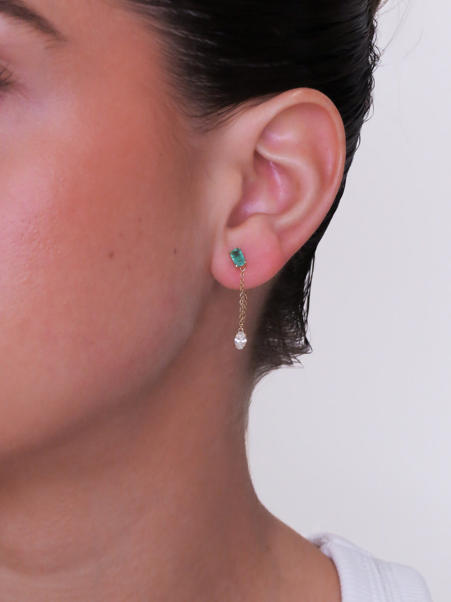 Lua - Emerald Piercing Dangle Diamond Marquise