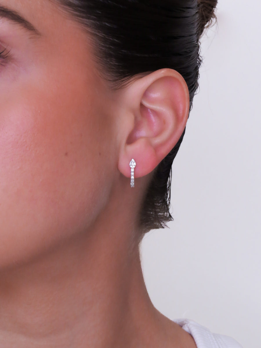 Luce Diamond Baguette Hoop