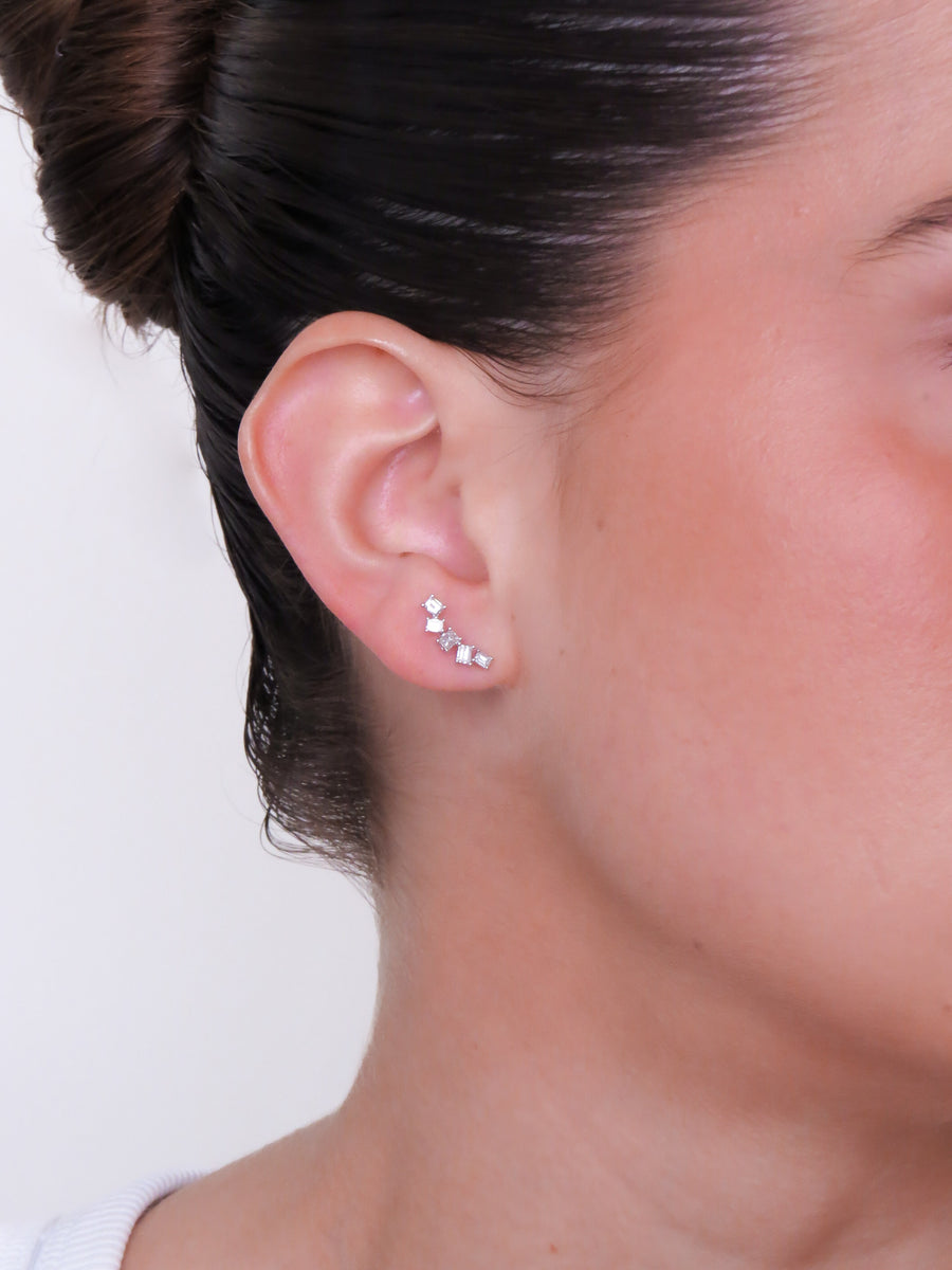 Zita - 5 Climber Baguette Earring