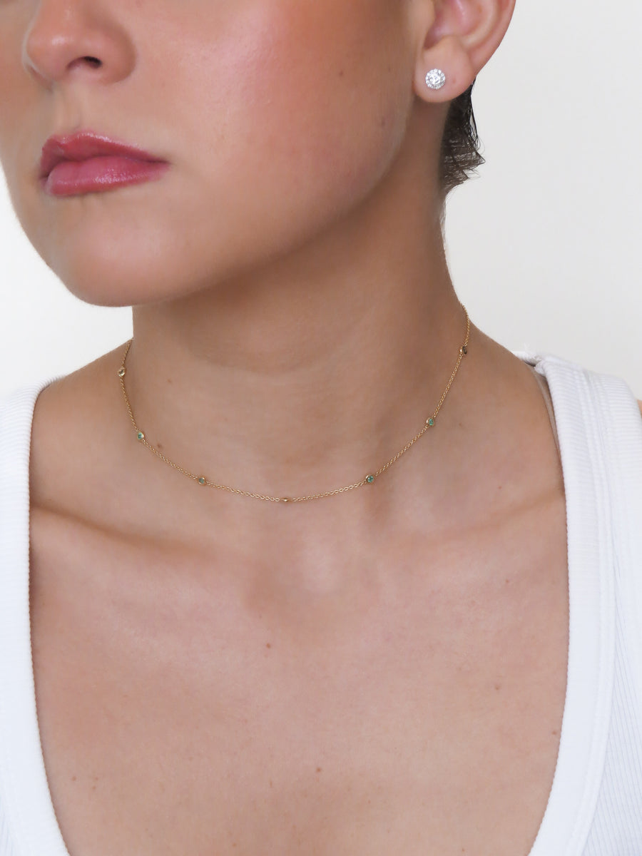 Livia - Bezel Emerald Necklace