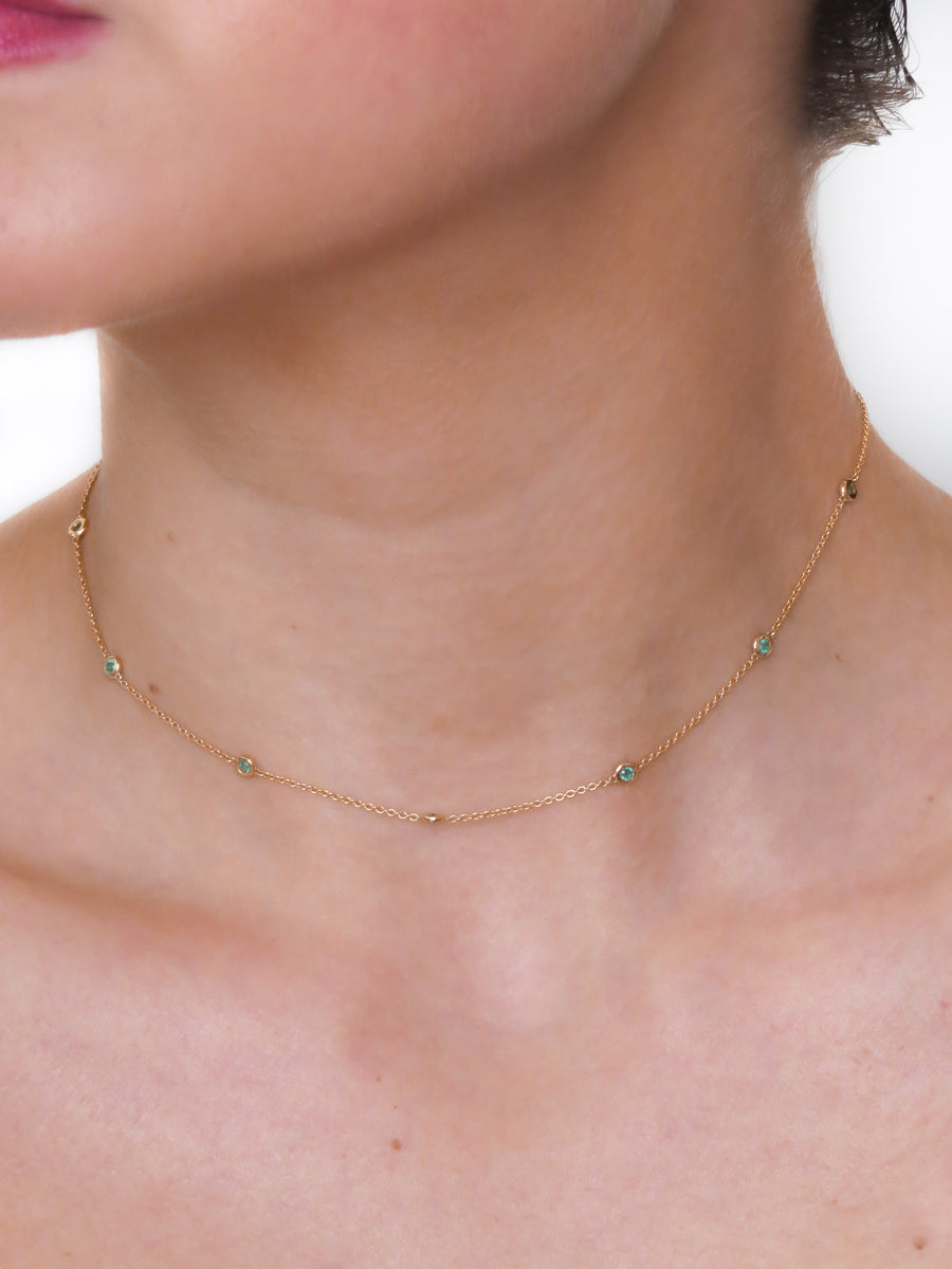 Livia - Bezel Emerald Necklace