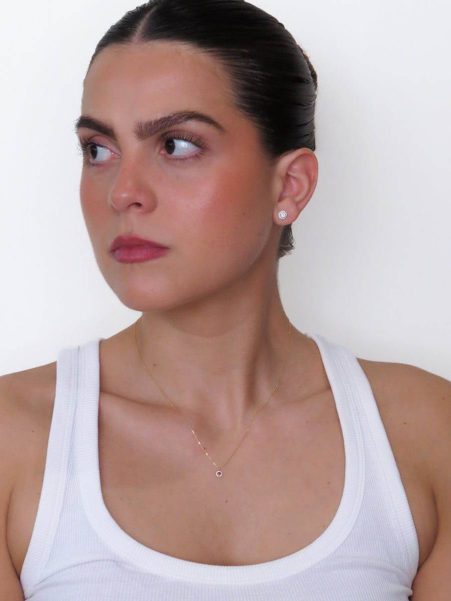 Idra - Mini Round Ruby Necklace