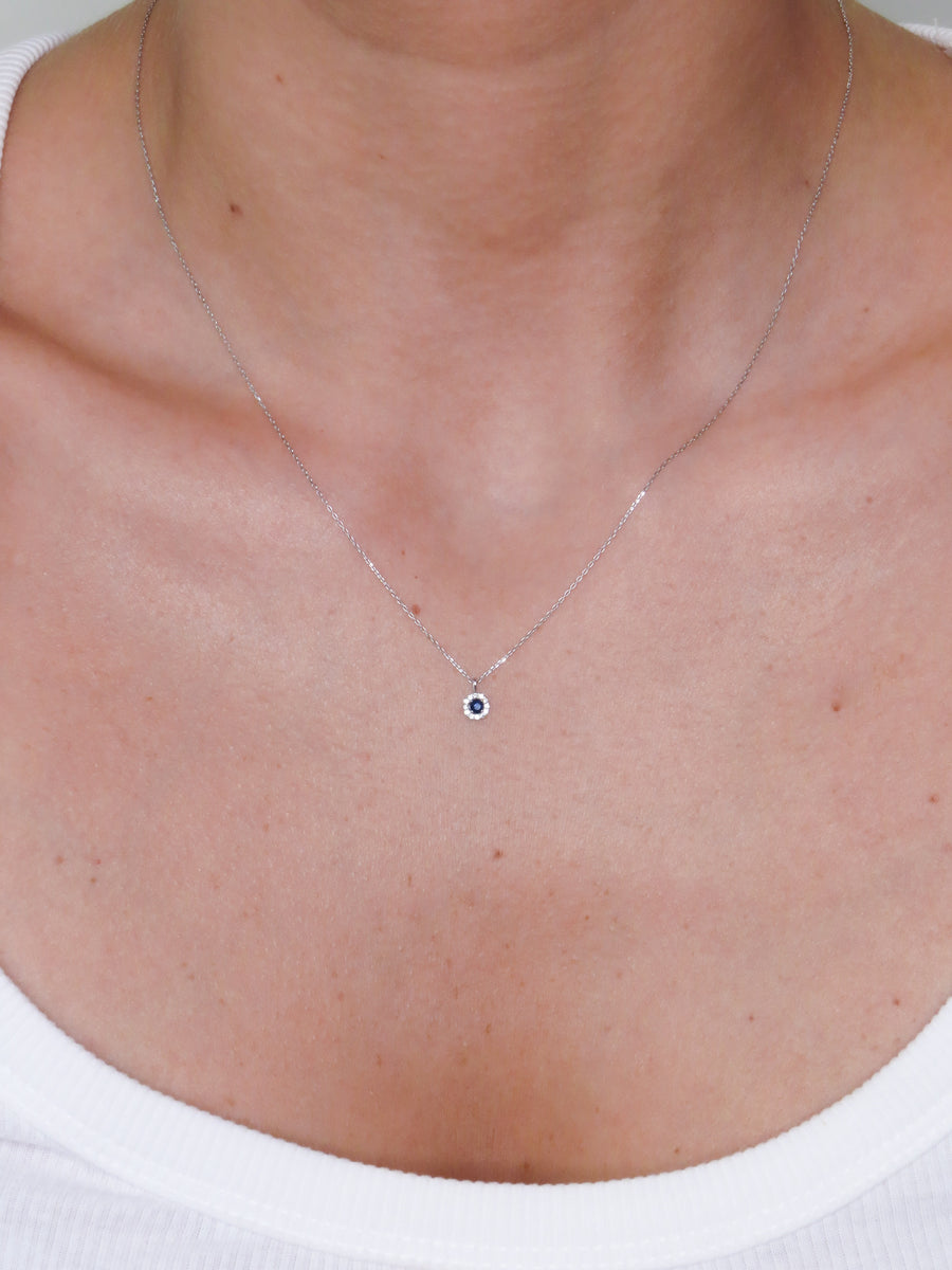 Idra- Mini Round Sapphire Necklace
