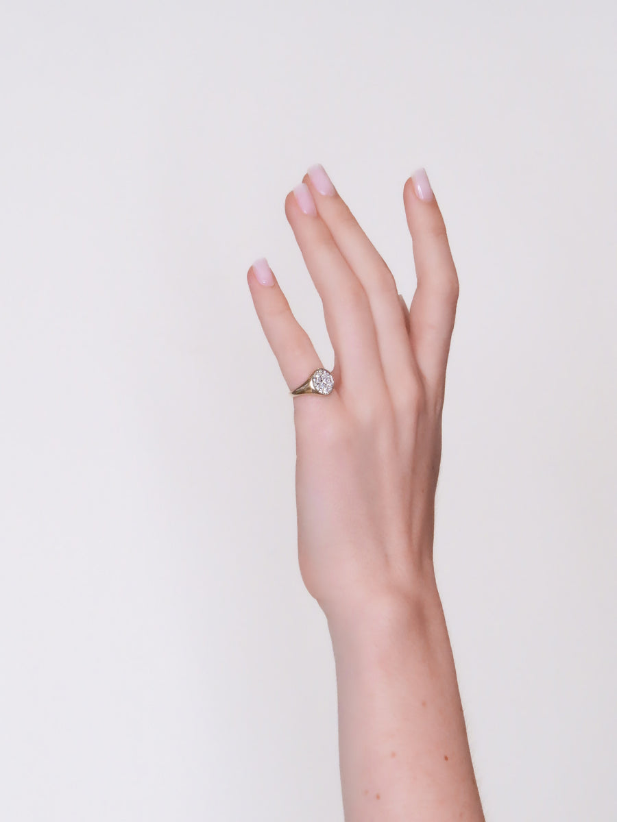 Dolci - Chunky Pinky Pave Ring