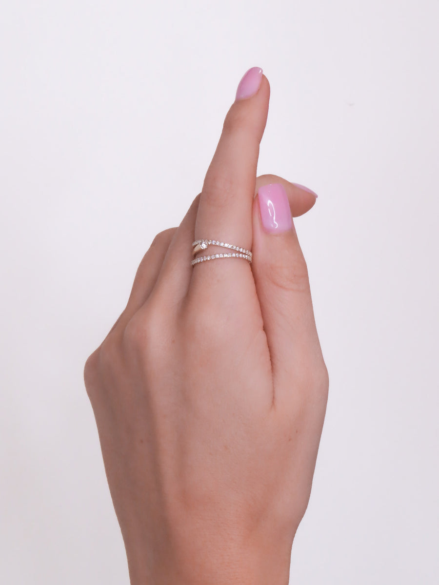 Tina - Wrap Ring Central Diamond - DV