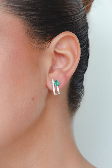 Sienna - Emerald Hoops