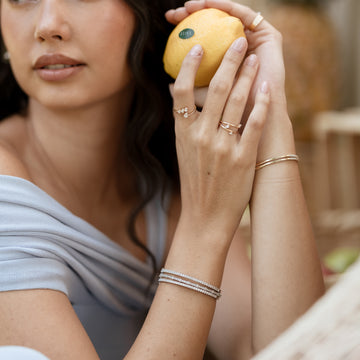 Flexible Bangle 1 Big and 1 Small Diamond