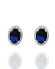 Sapphire and Diamond Oval Earrings