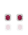 Ruby Rectangular Earrings