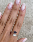 Sapphire Pear Diamond Ring