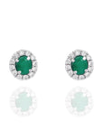 Semi Oval Emerald Earrings