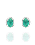 Emerald Oval Earrings