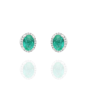 Emerald Oval Earrings