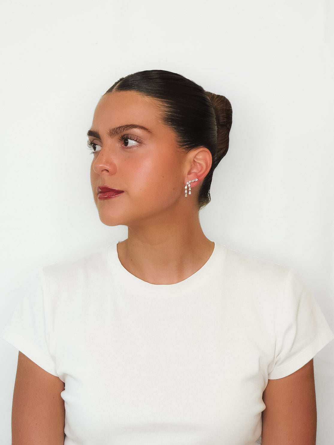 Cayetana - Diamond Drop Pear Earrings