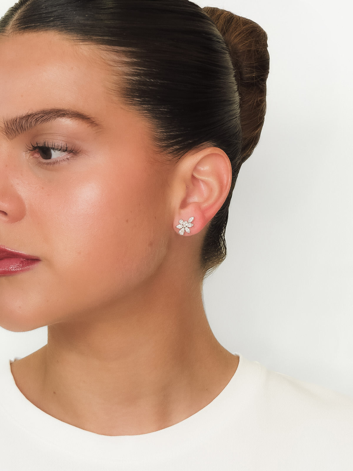 Lua - Full Stone Flower Cluster Earrings