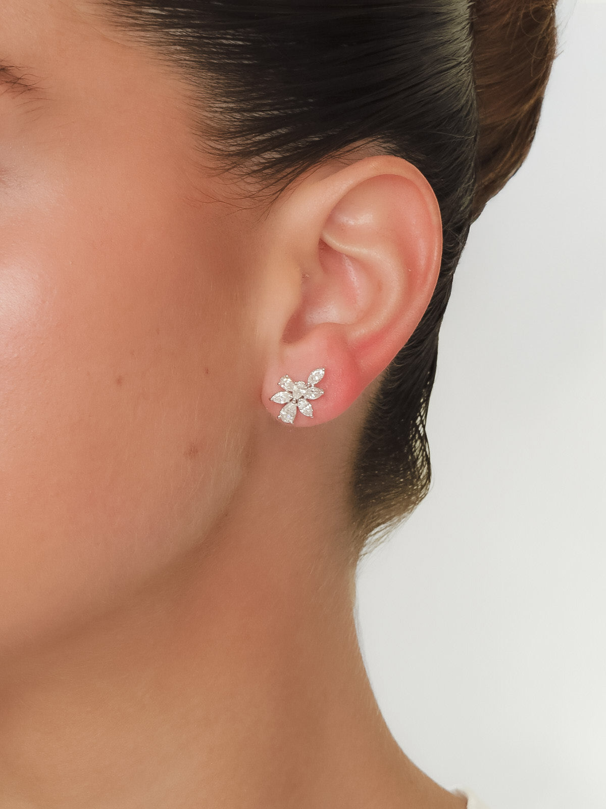 Lua - Full Stone Flower Cluster Earrings