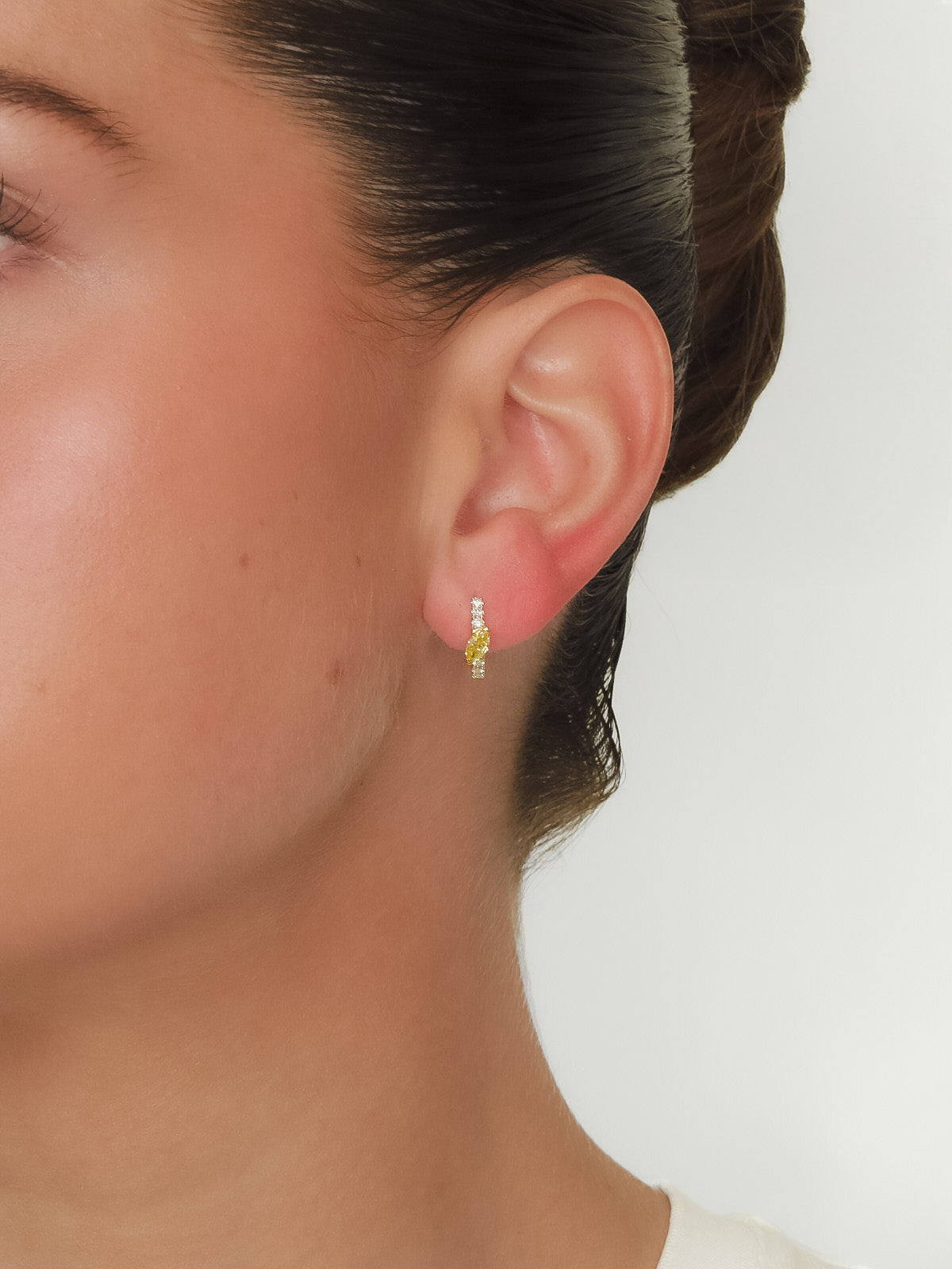 Ainara - Yellow Diamond Marquise Hoop