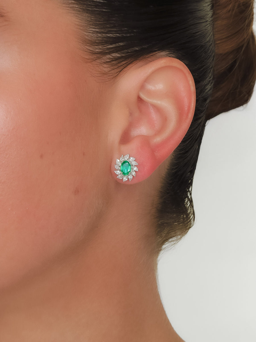 Leonor - Fancy Shape Emerald Earring