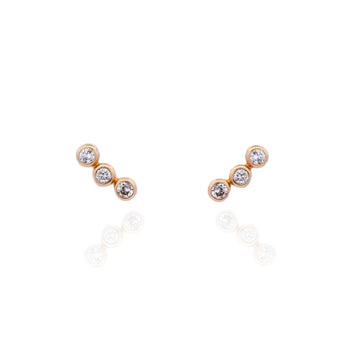 Triple Bezel Diamond Earring