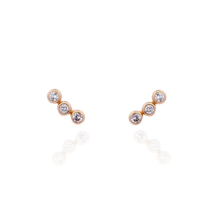 Triple Bezel Diamond Earring