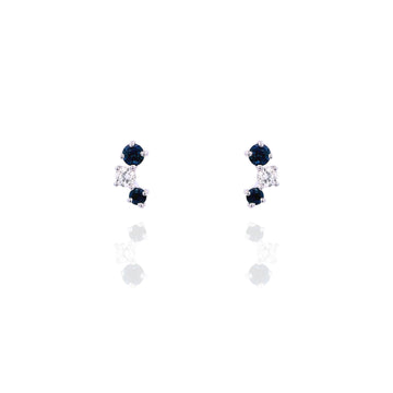 Mini Sapphire and Diamond Earrings