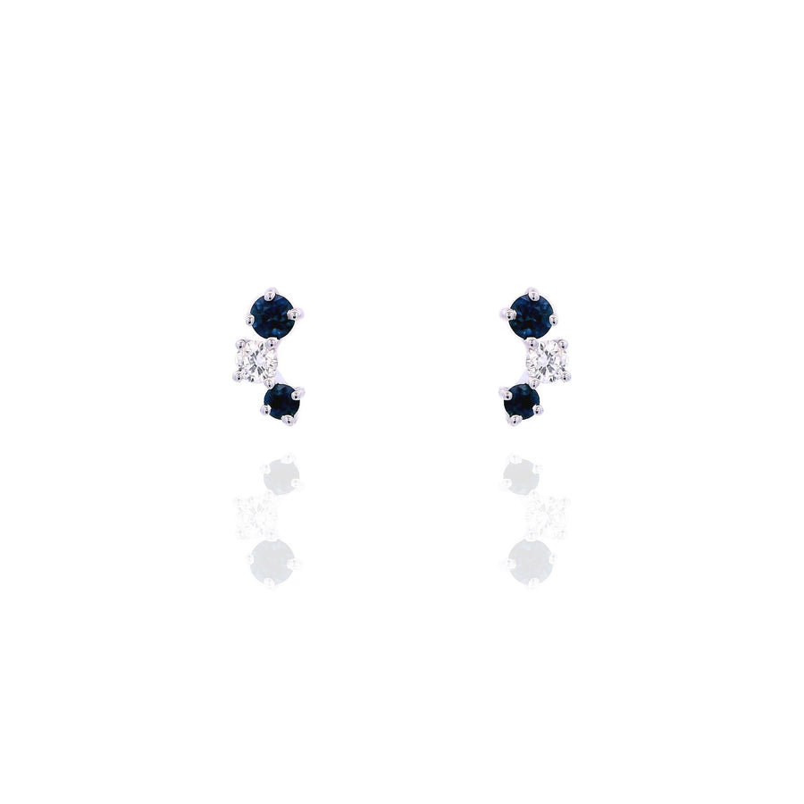 Mini Sapphire and Diamond Earrings