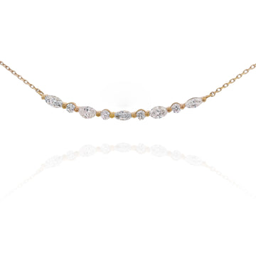Smile Diamond Necklace Round Marquise