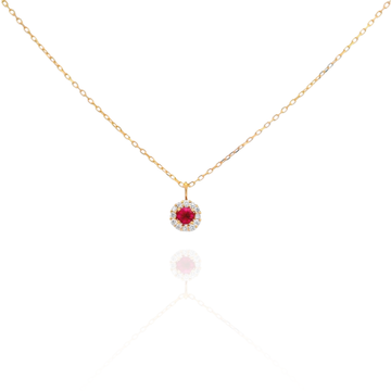 Idra - Mini Round Ruby Necklace