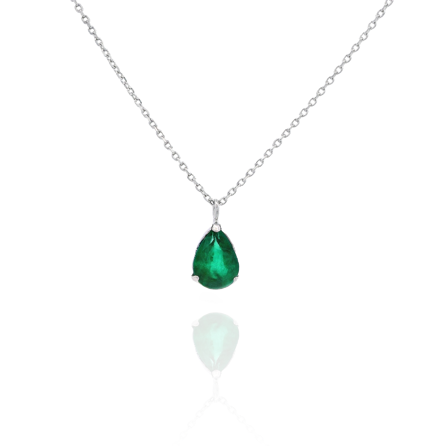 Roma - Pear shape emerald necklace