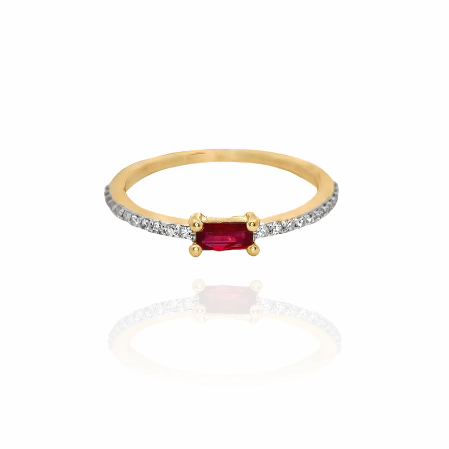 Gilda - Solitaire Ruby Diamond Ring
