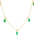 Lalia - Emerald Drop Necklace with Diamonds