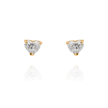 Elio - Heart Diamond Solitaire Earrings