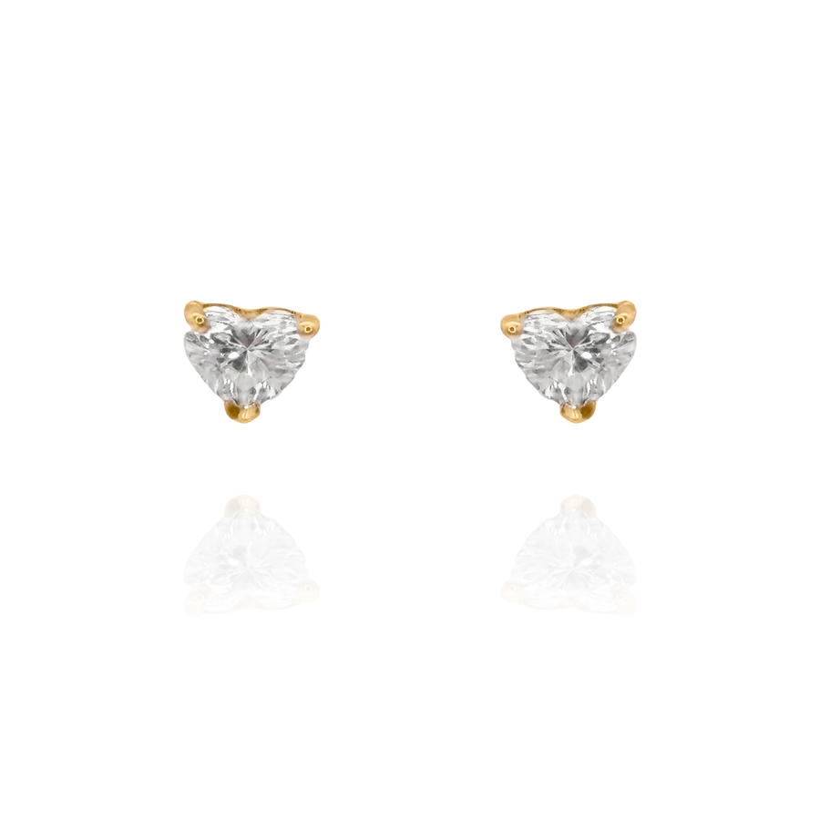Elio - Heart Diamond Solitaire Earrings