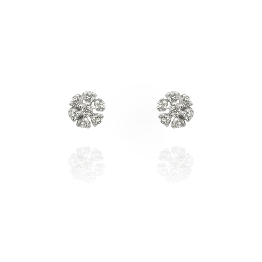 Dori - Mini Diamond Flower Earrings