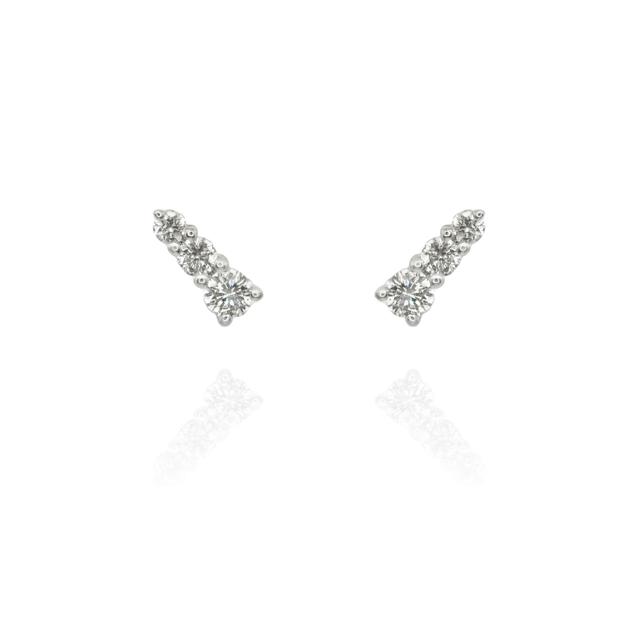 Gina - 3 Diamond Bar Piercing